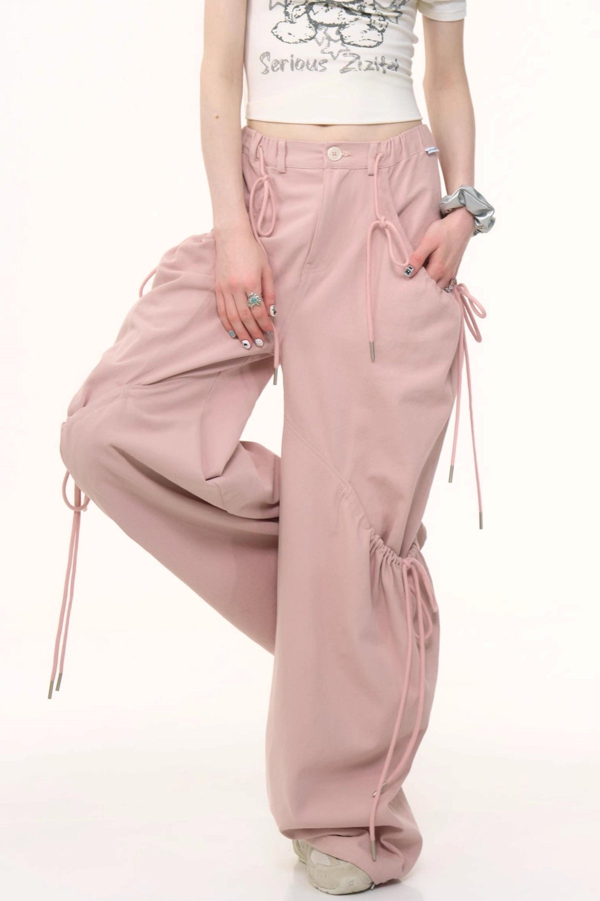 Pink Wide-Leg Trousers