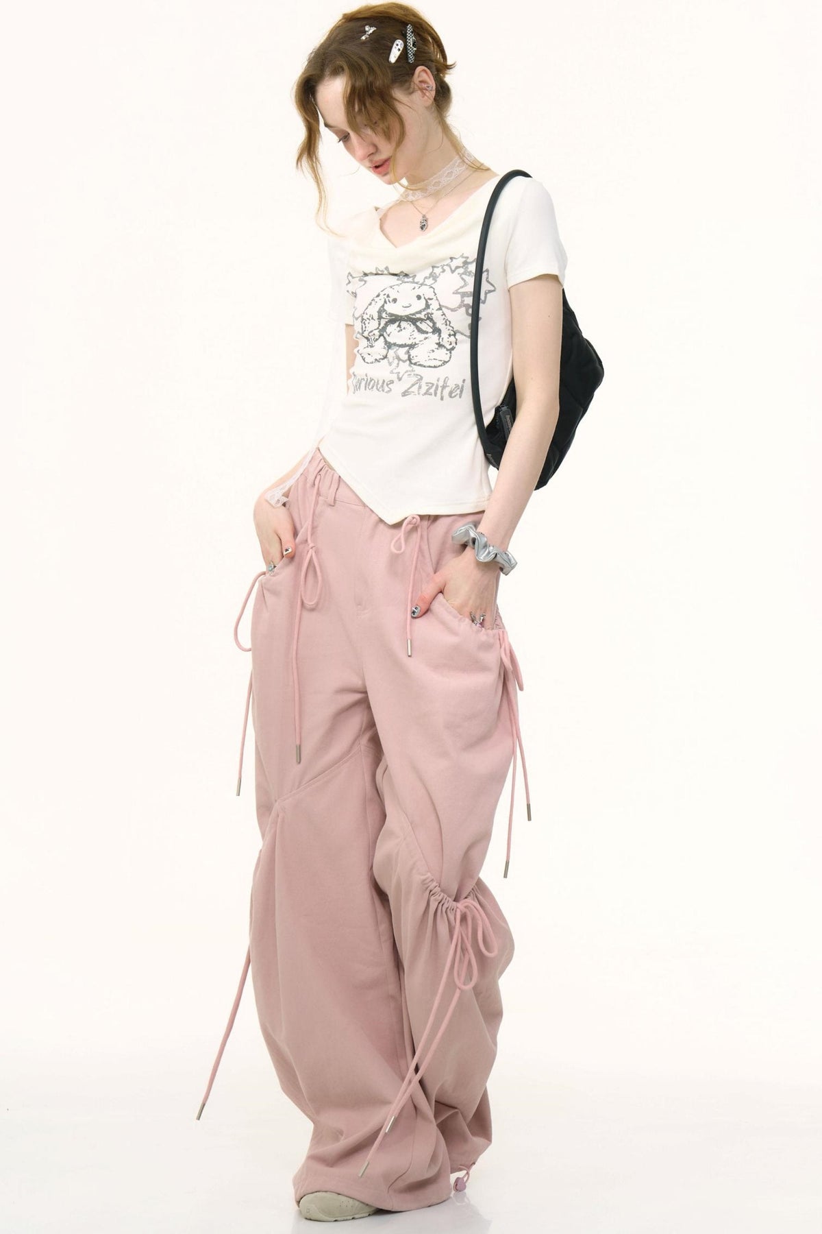 Pink Wide-Leg Trousers
