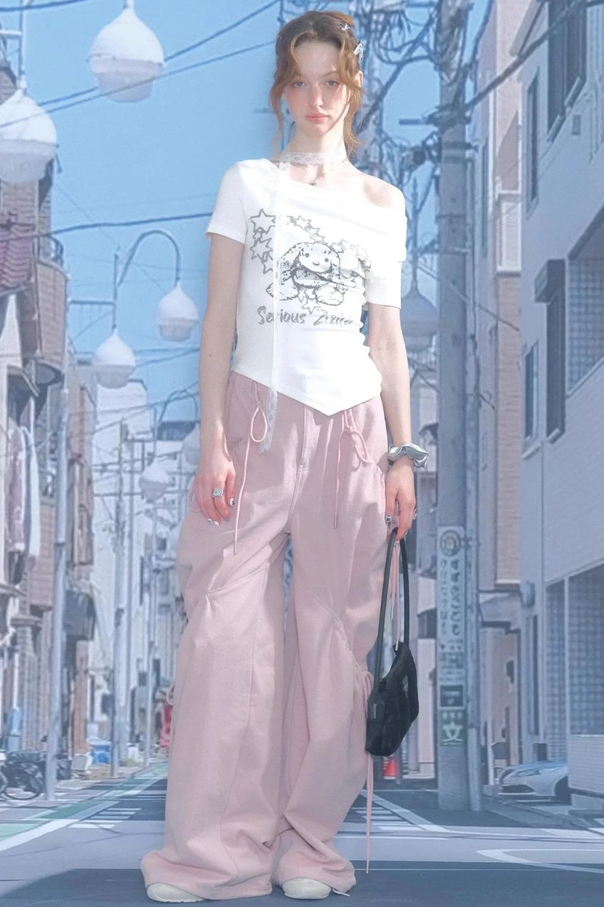 Pink Wide-Leg Trousers