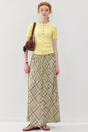 Plaid A-Line Skirt