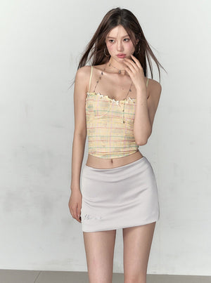 Plaid Bow Design Camisole Top