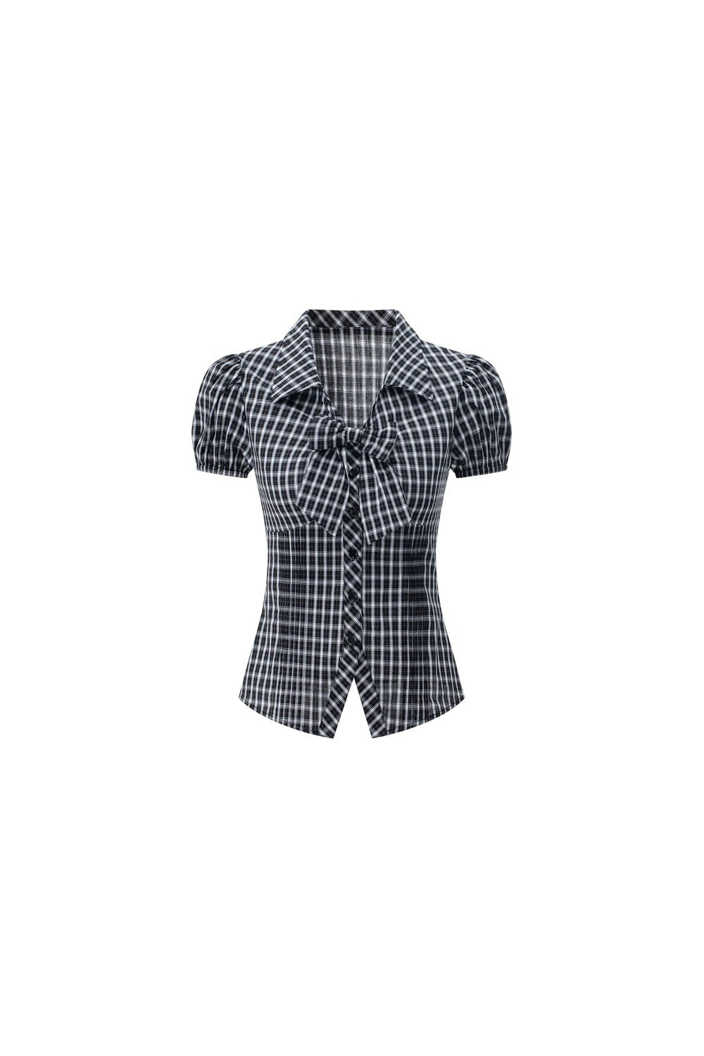 Plaid Bow-Knot Blouse Set-Up