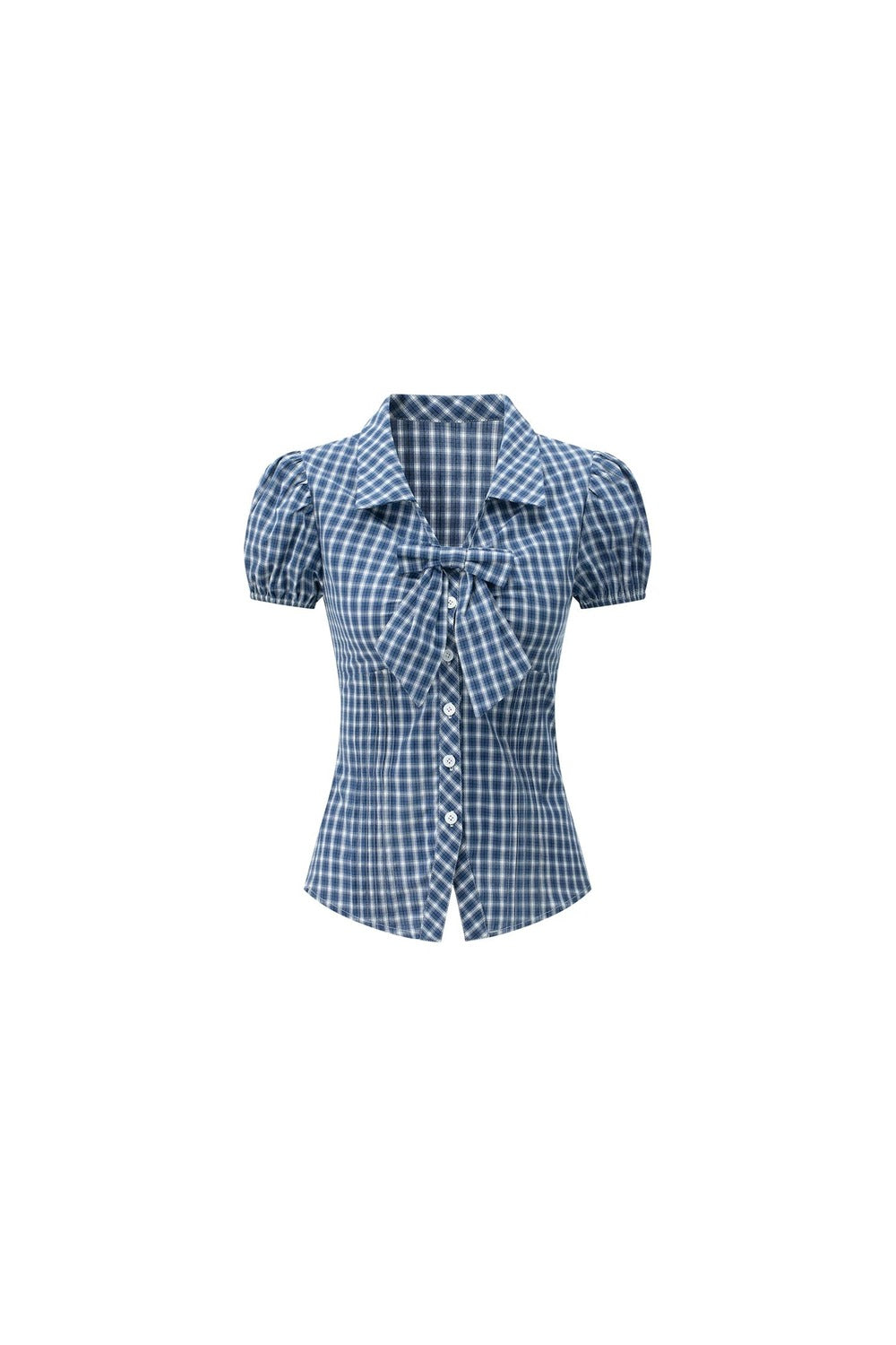 Plaid Bow-Knot Blouse Set-Up