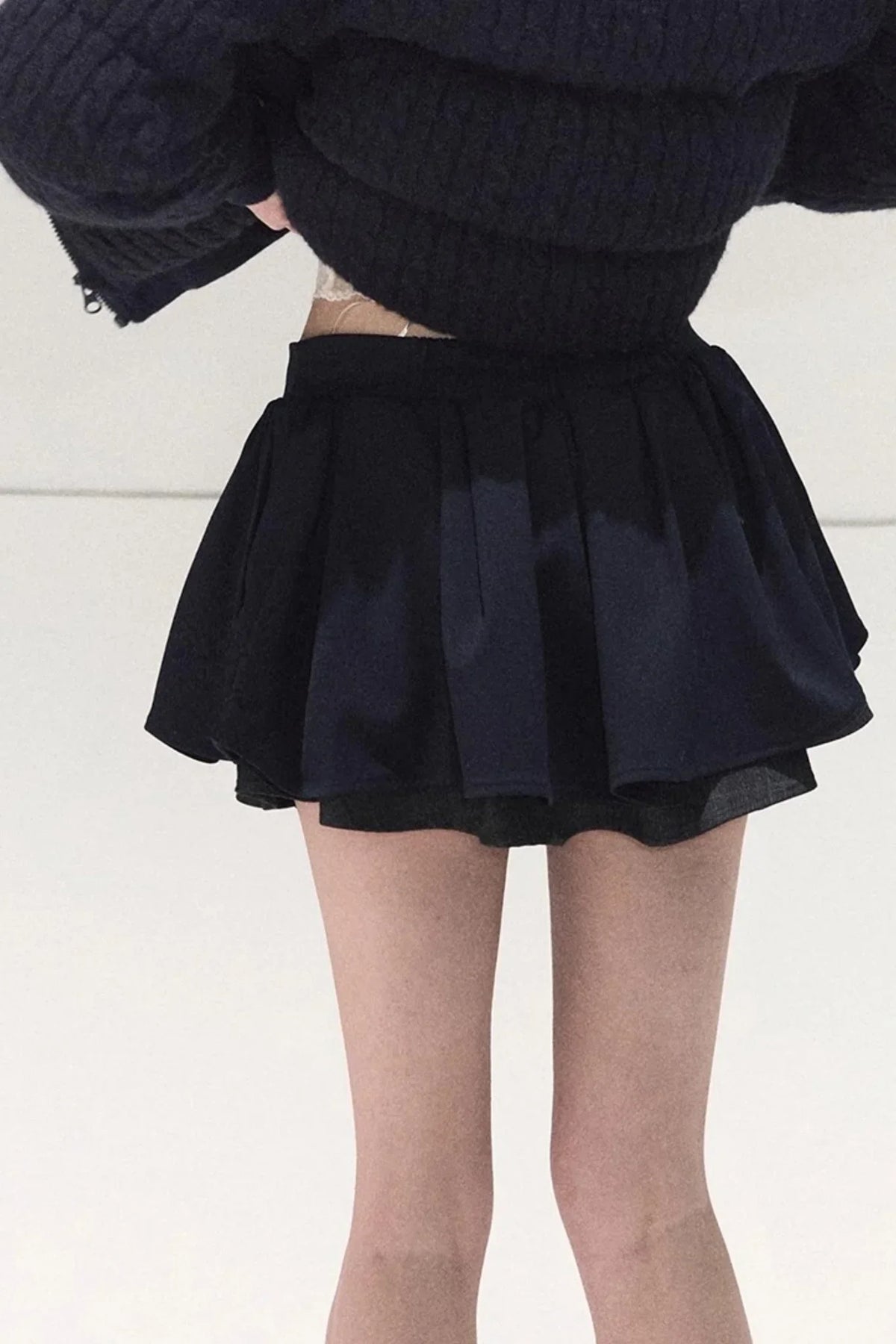 Plaid Color-Blocked A-Line Skirt