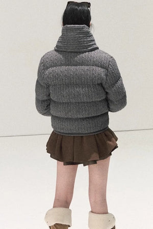 Plaid Color-Blocked A-Line Skirt