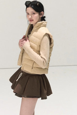 Plaid Color-Blocked A-Line Skirt