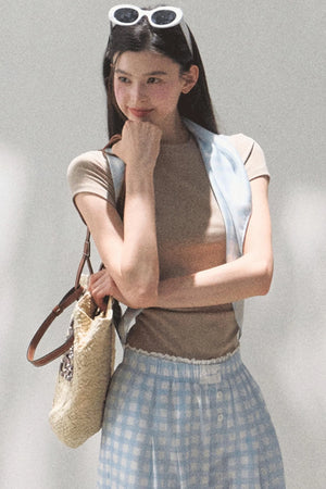 Plaid Cotton Tee