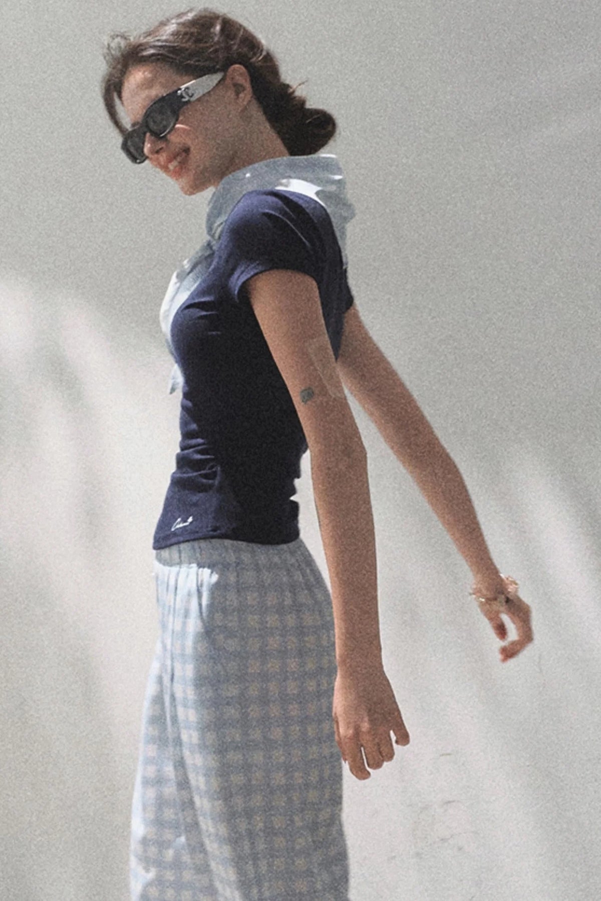 Plaid Cotton Tee
