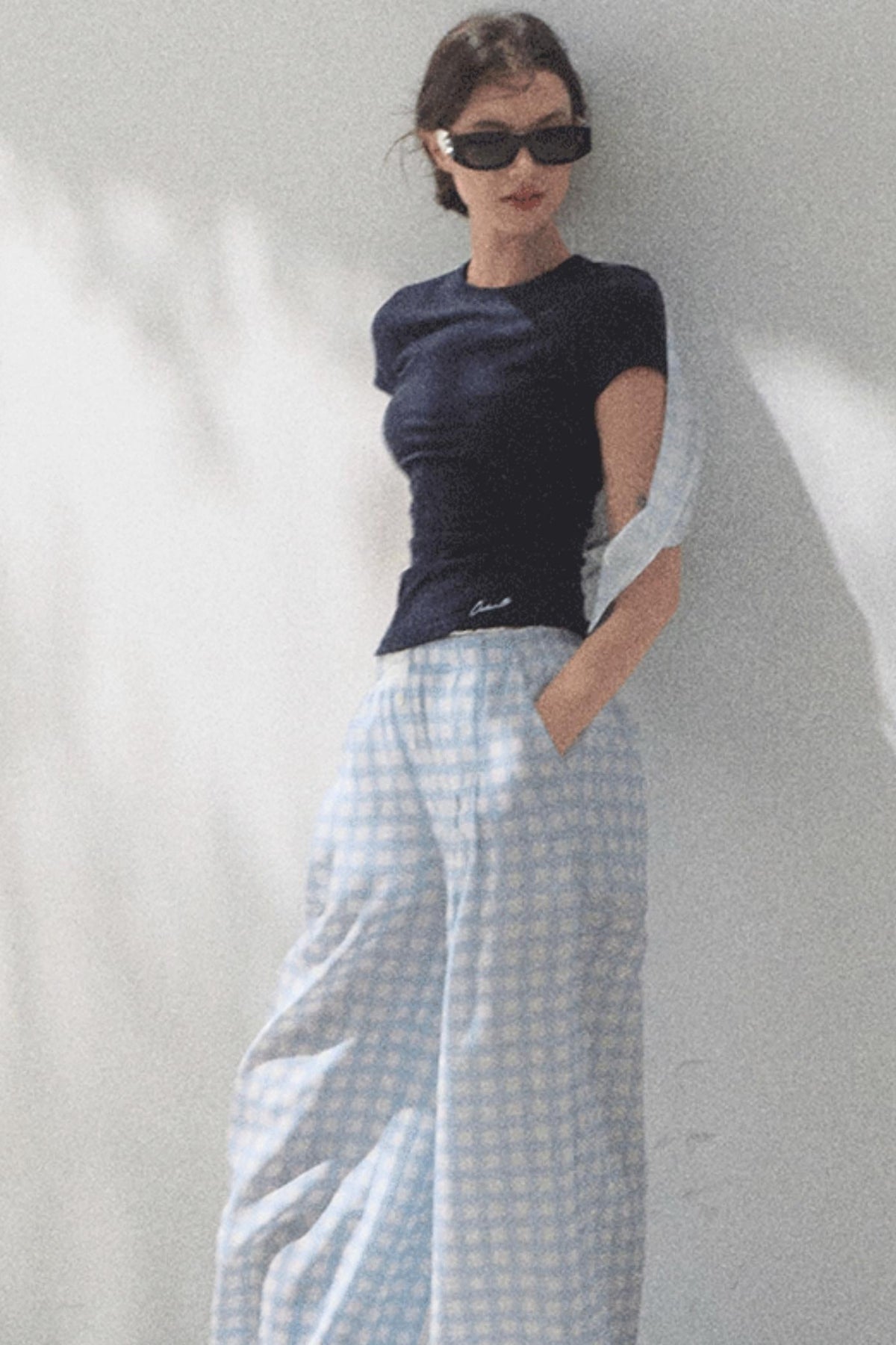 Plaid Cotton Tee