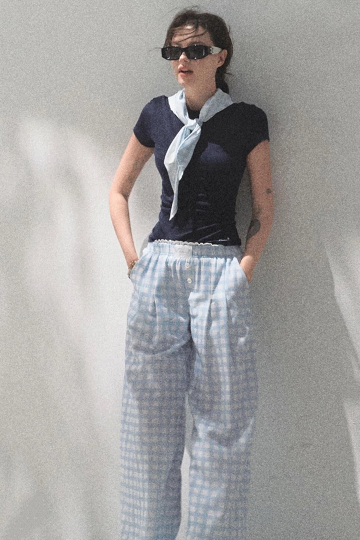 Plaid Cotton Tee