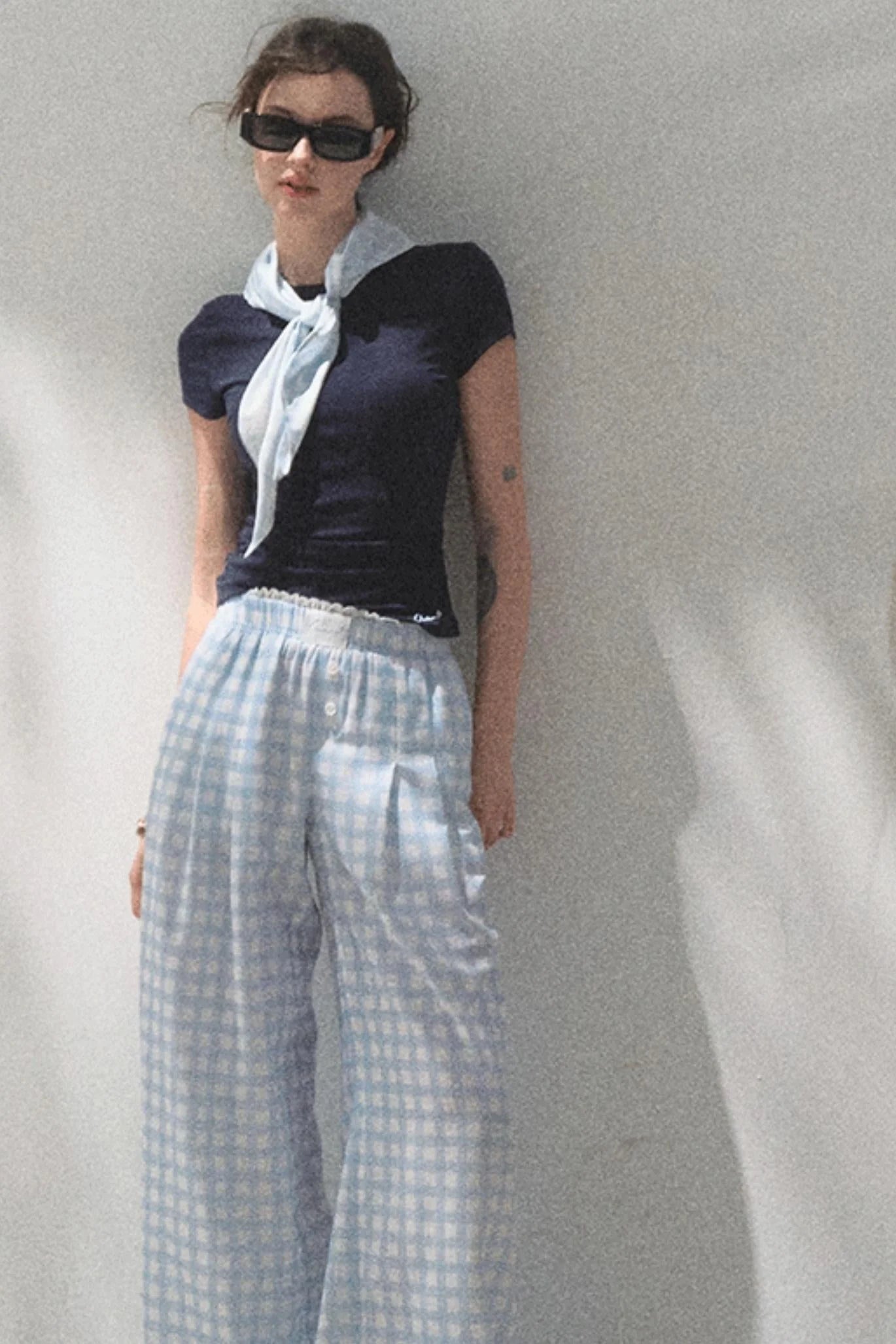 Plaid Cotton Tee