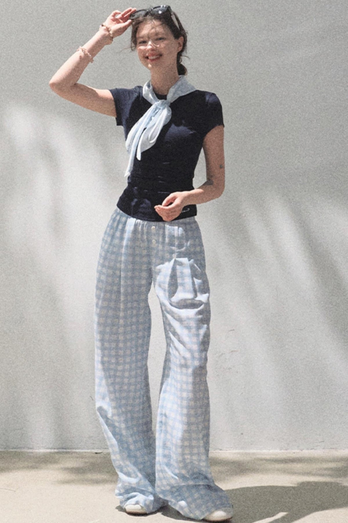 Plaid Cotton Tee
