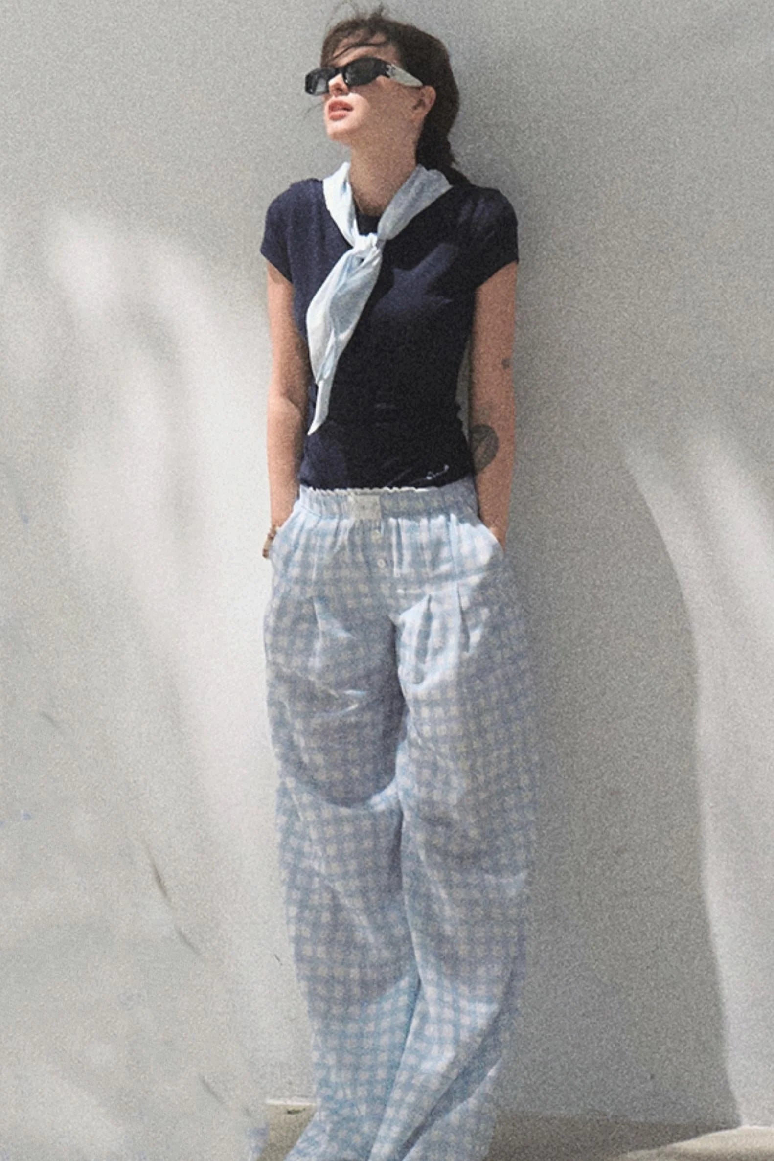 Plaid Cotton Tee