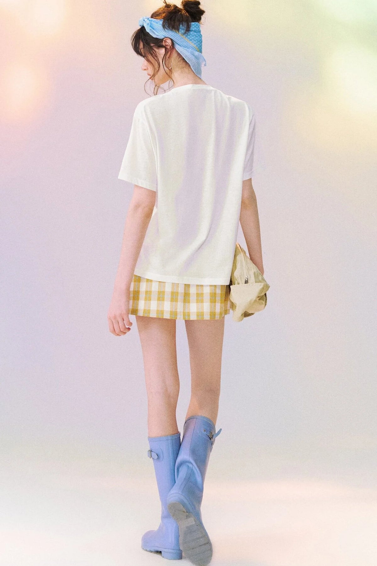 Plaid Drawstring Mini Skirt