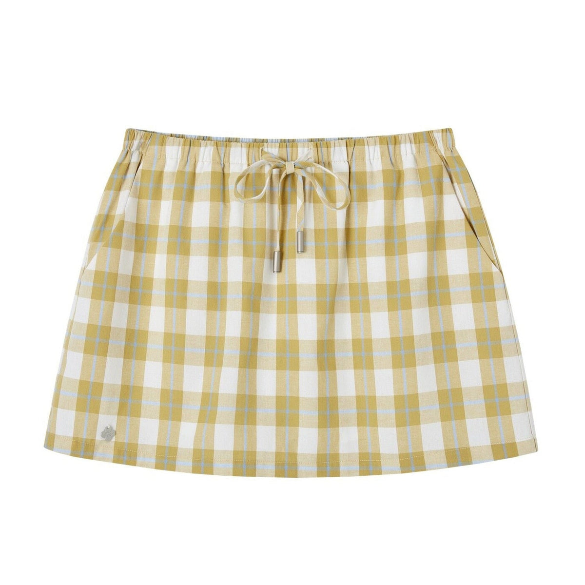 Plaid Drawstring Mini Skirt