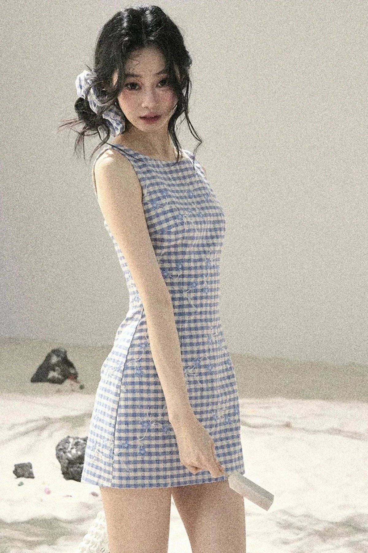 Plaid Embroidery Summer Dress
