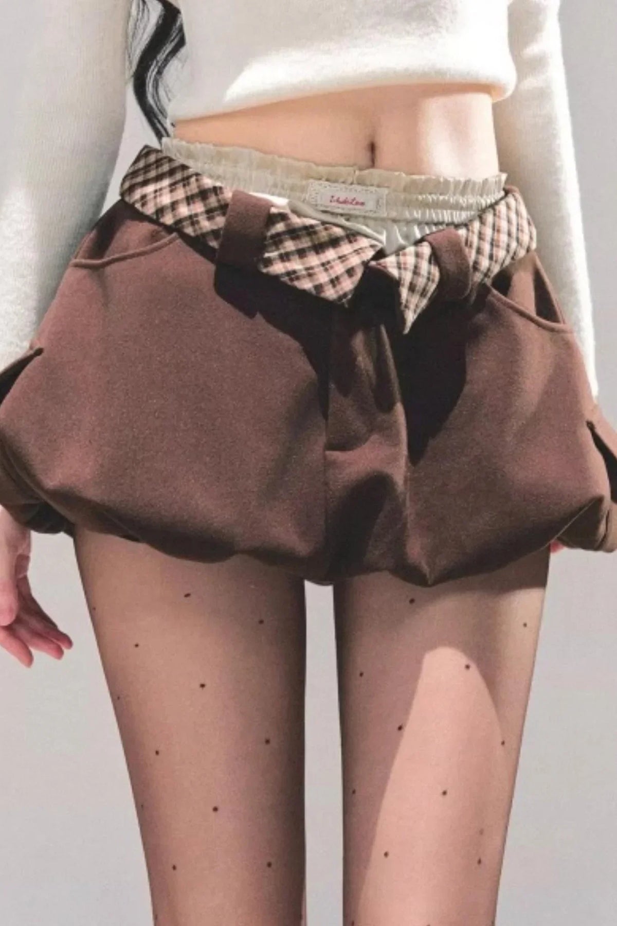 Plaid Floral A-Line Skirt