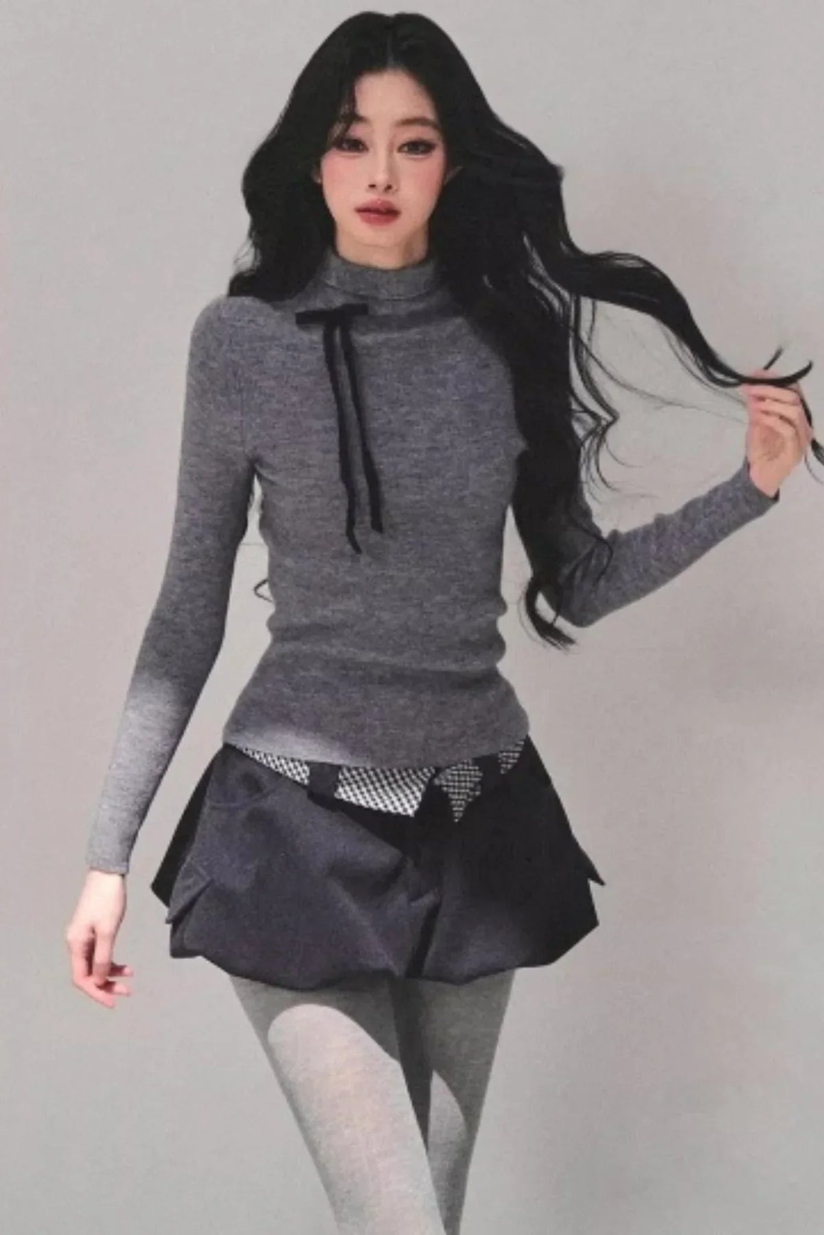 Plaid Floral A-Line Skirt