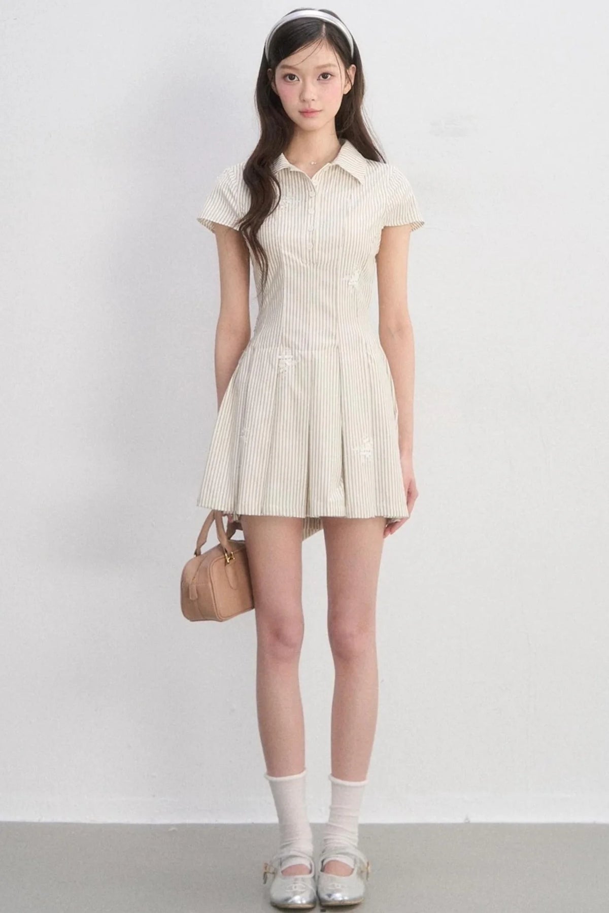 Plaid Floral Waist-Cinching Dress