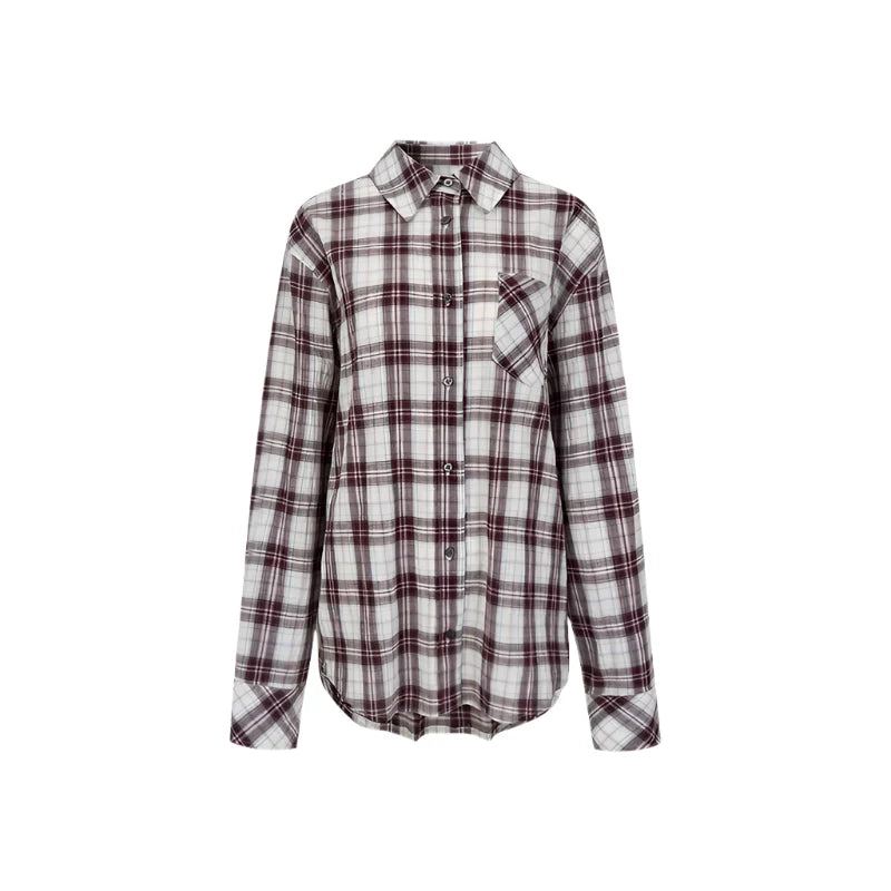 Plaid Fluffy Skirt & Shirt Set-Up
