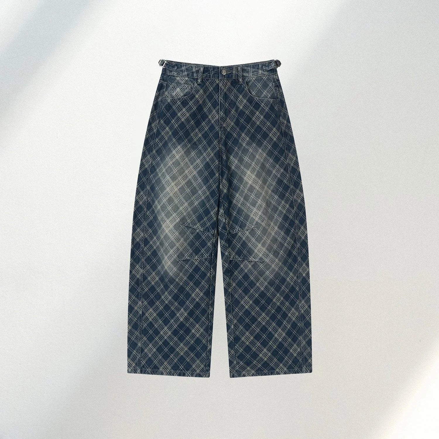 Plaid Gradient Denim Pants