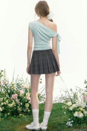 Plaid Gray Midi Skirt