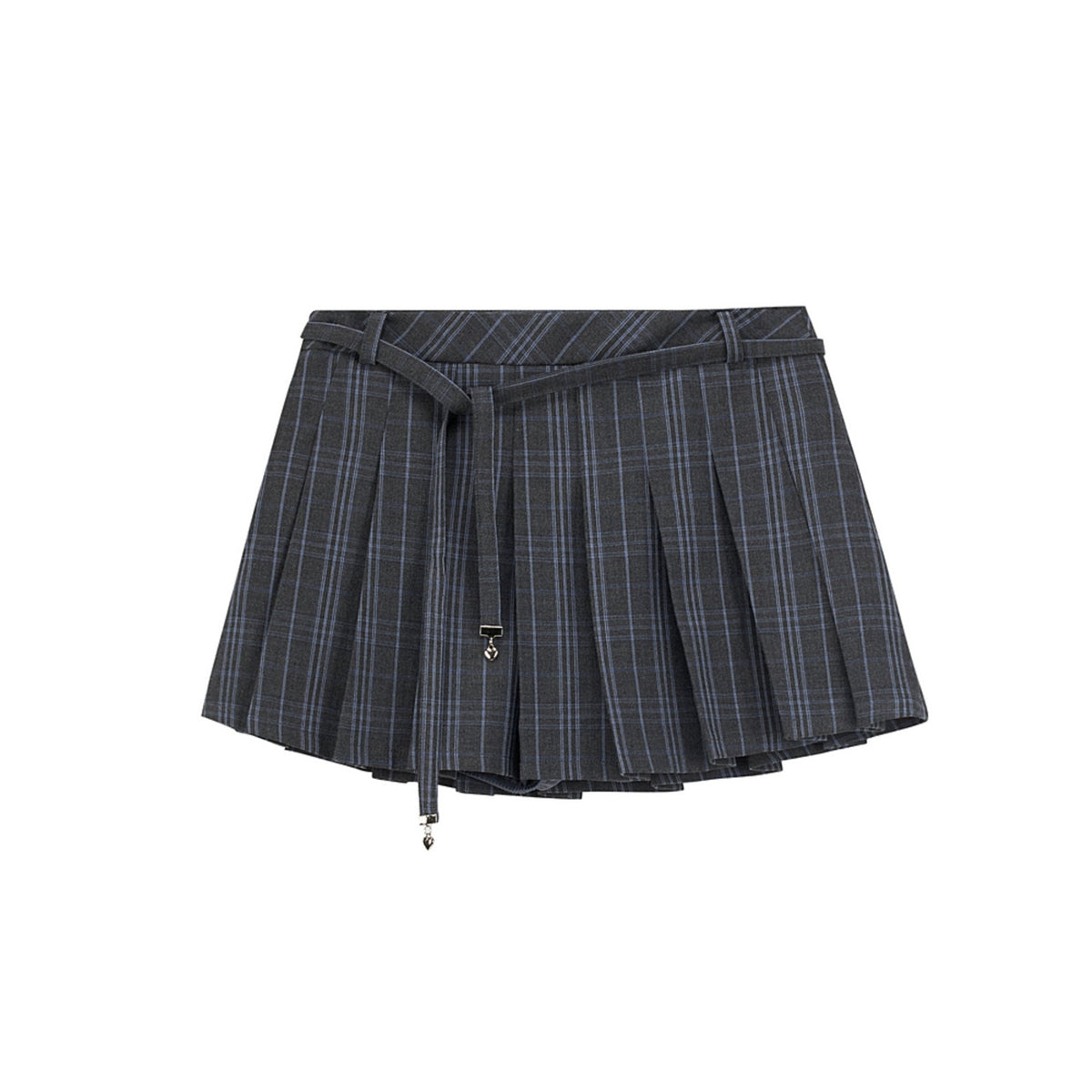 Plaid Gray Midi Skirt