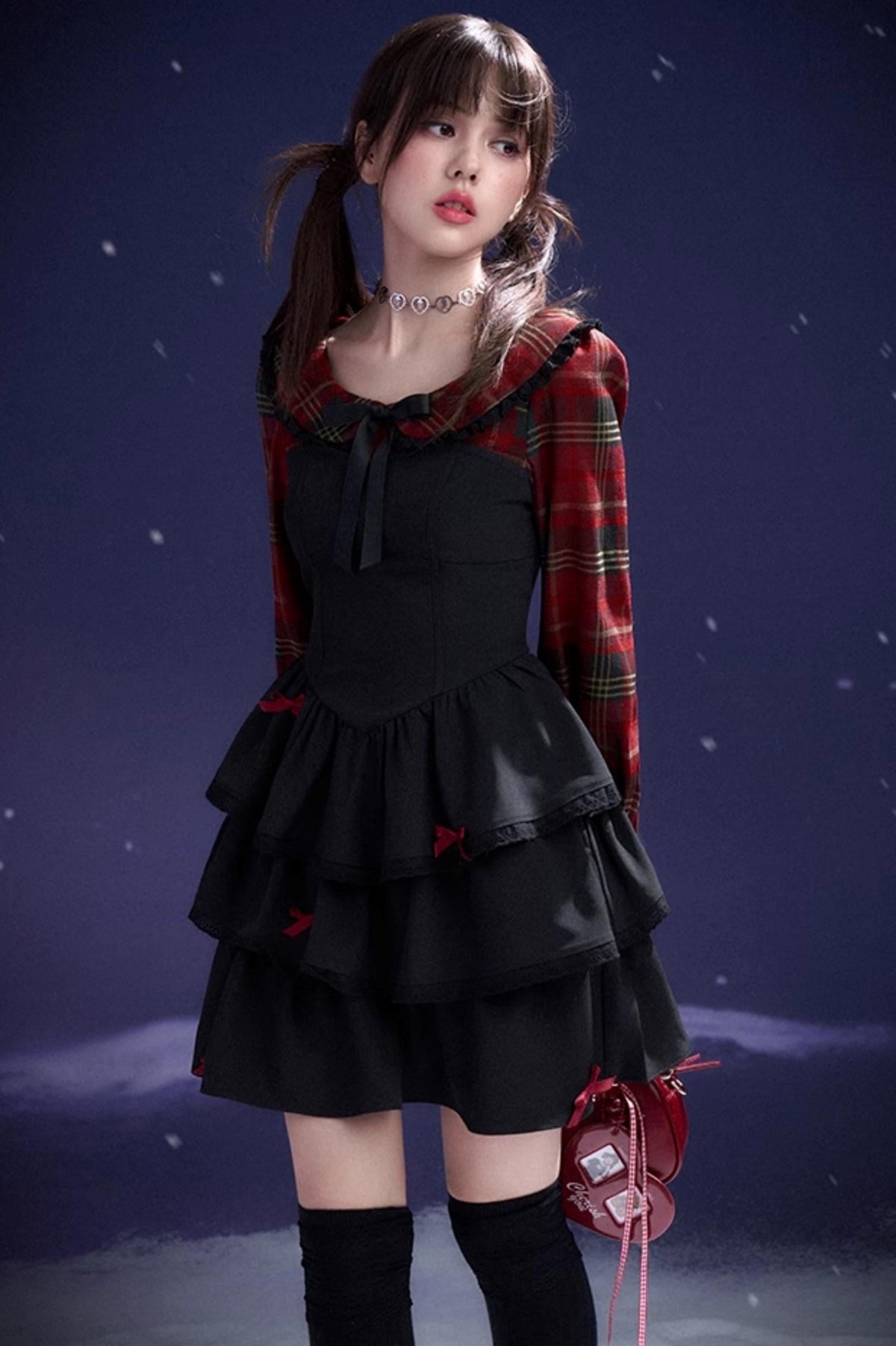 Plaid Grid Cake Dress