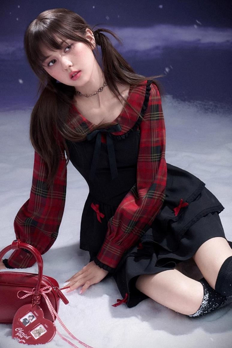 Plaid Grid Cake Dress