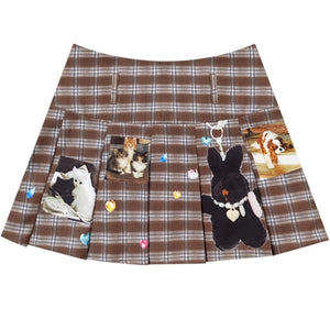 Plaid High-Waist Bustier Skirt