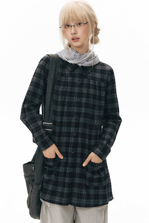 Plaid Large Pocket Shirt