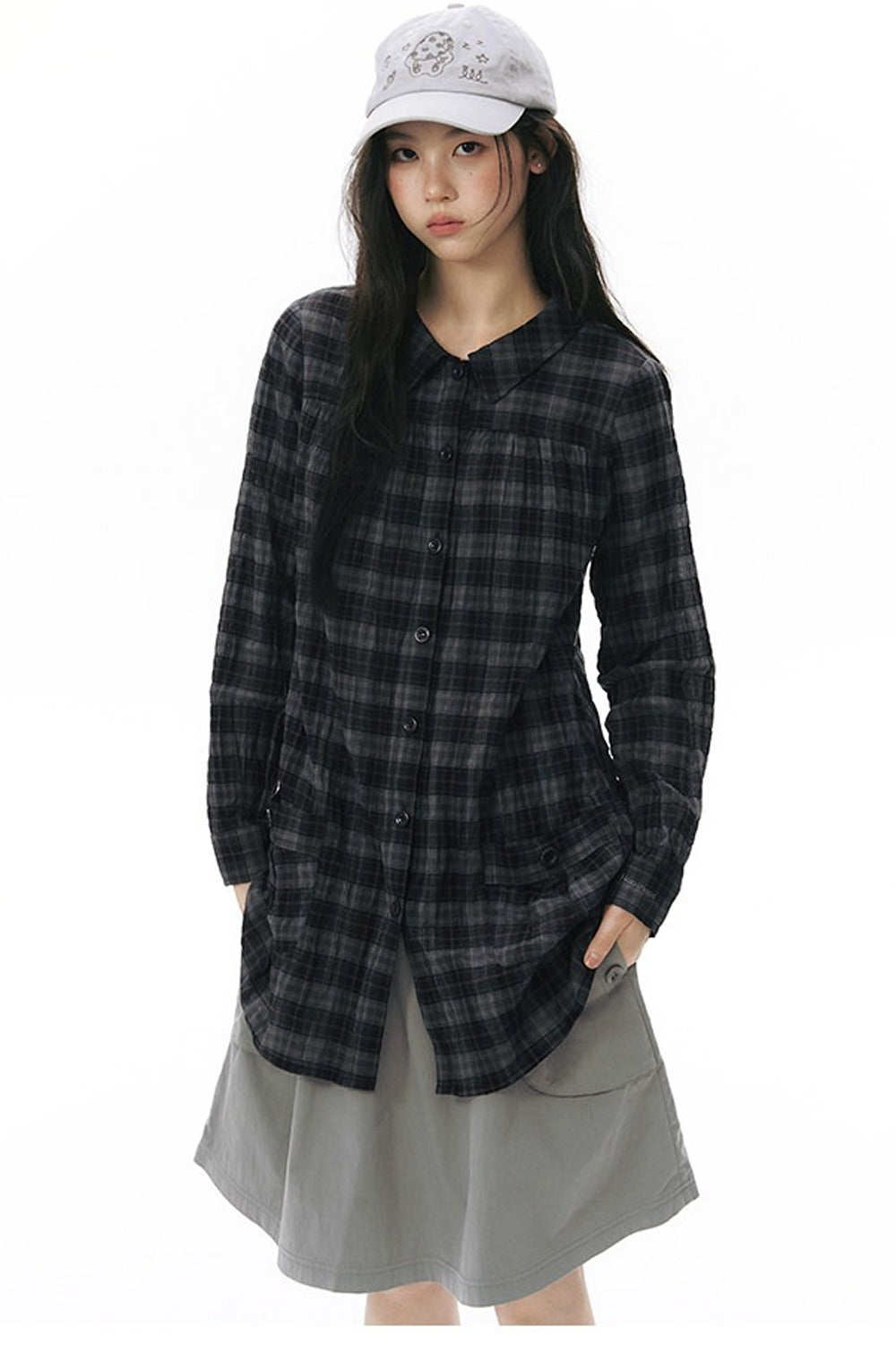 Plaid Large Pocket Shirt