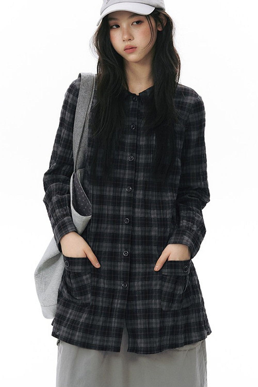 Plaid Large Pocket Shirt