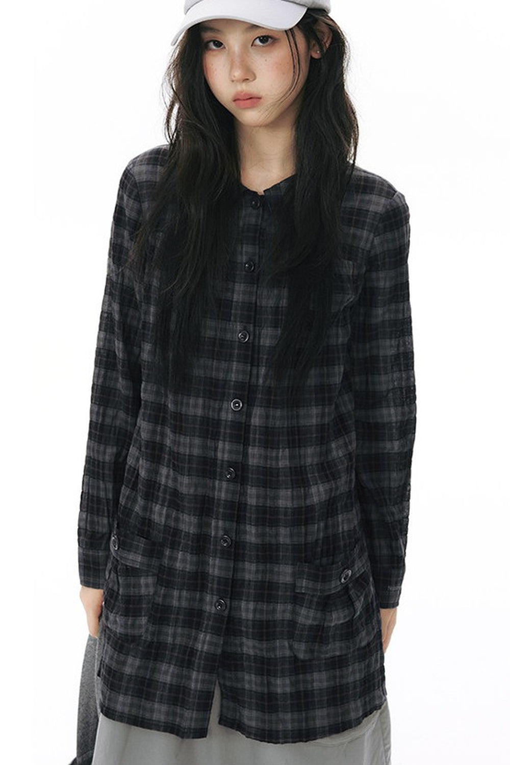 Plaid Large Pocket Shirt