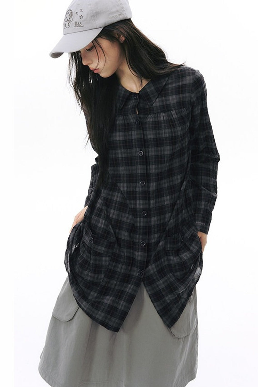 Plaid Large Pocket Shirt