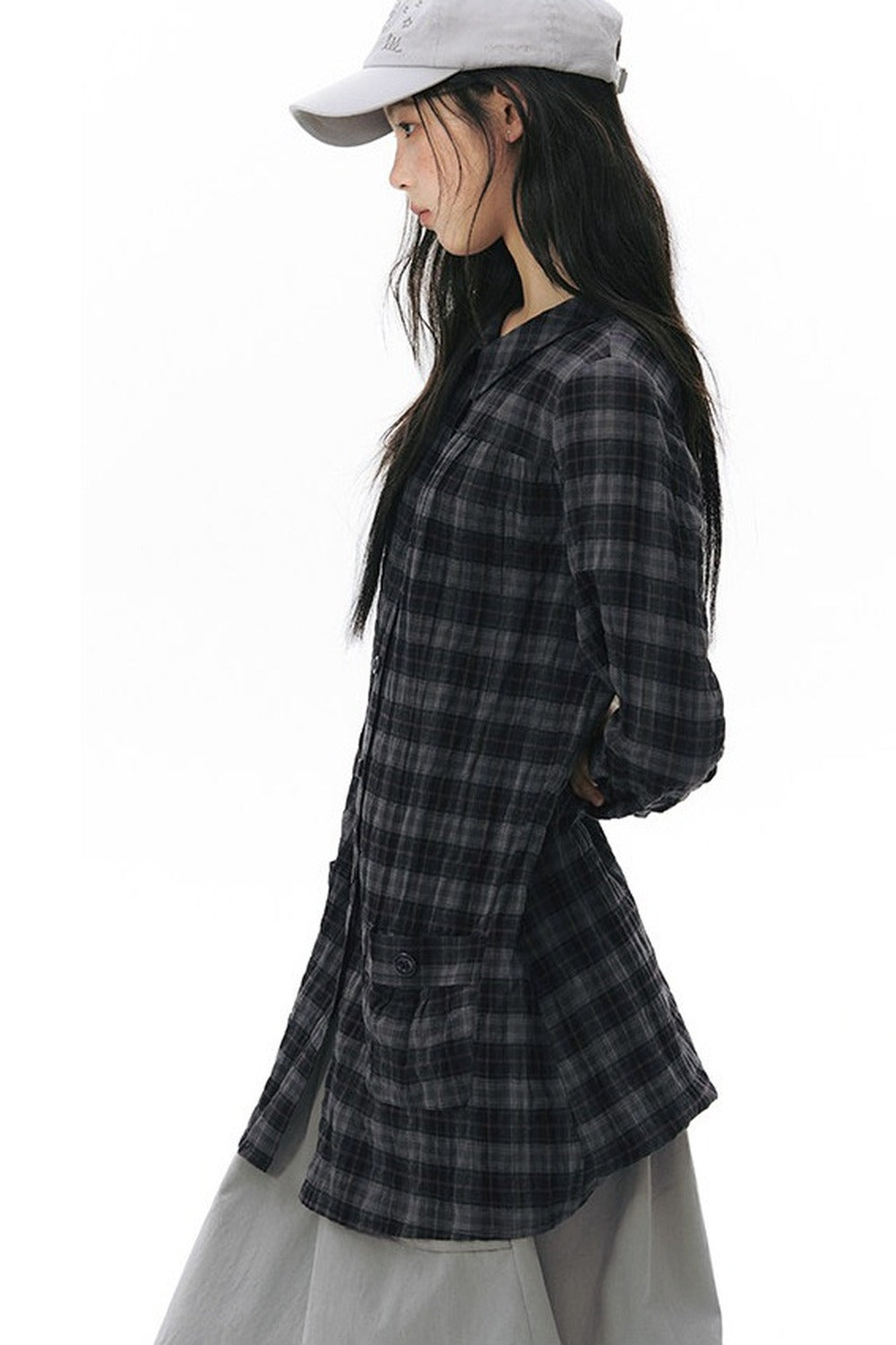 Plaid Large Pocket Shirt