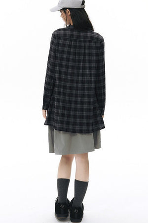 Plaid Large Pocket Shirt