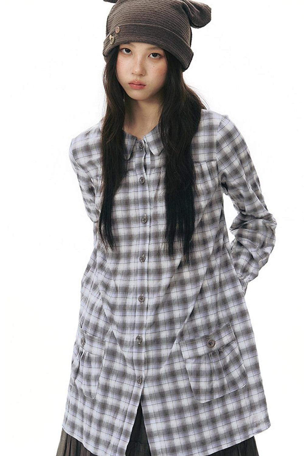 Plaid Large Pocket Shirt