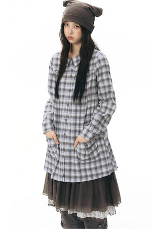 Plaid Large Pocket Shirt
