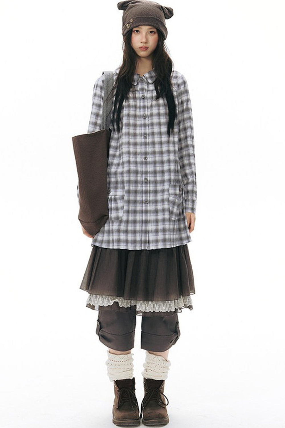 Plaid Large Pocket Shirt