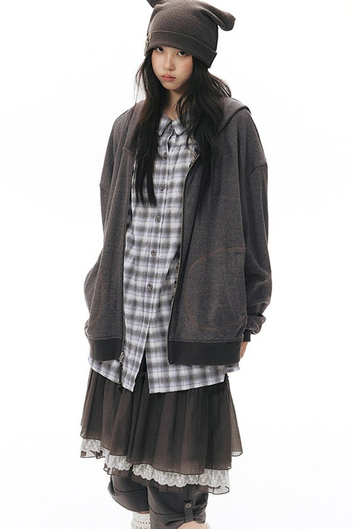Plaid Large Pocket Shirt
