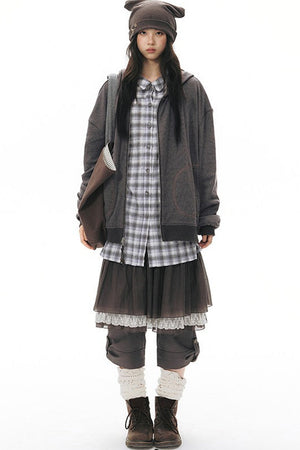 Plaid Large Pocket Shirt