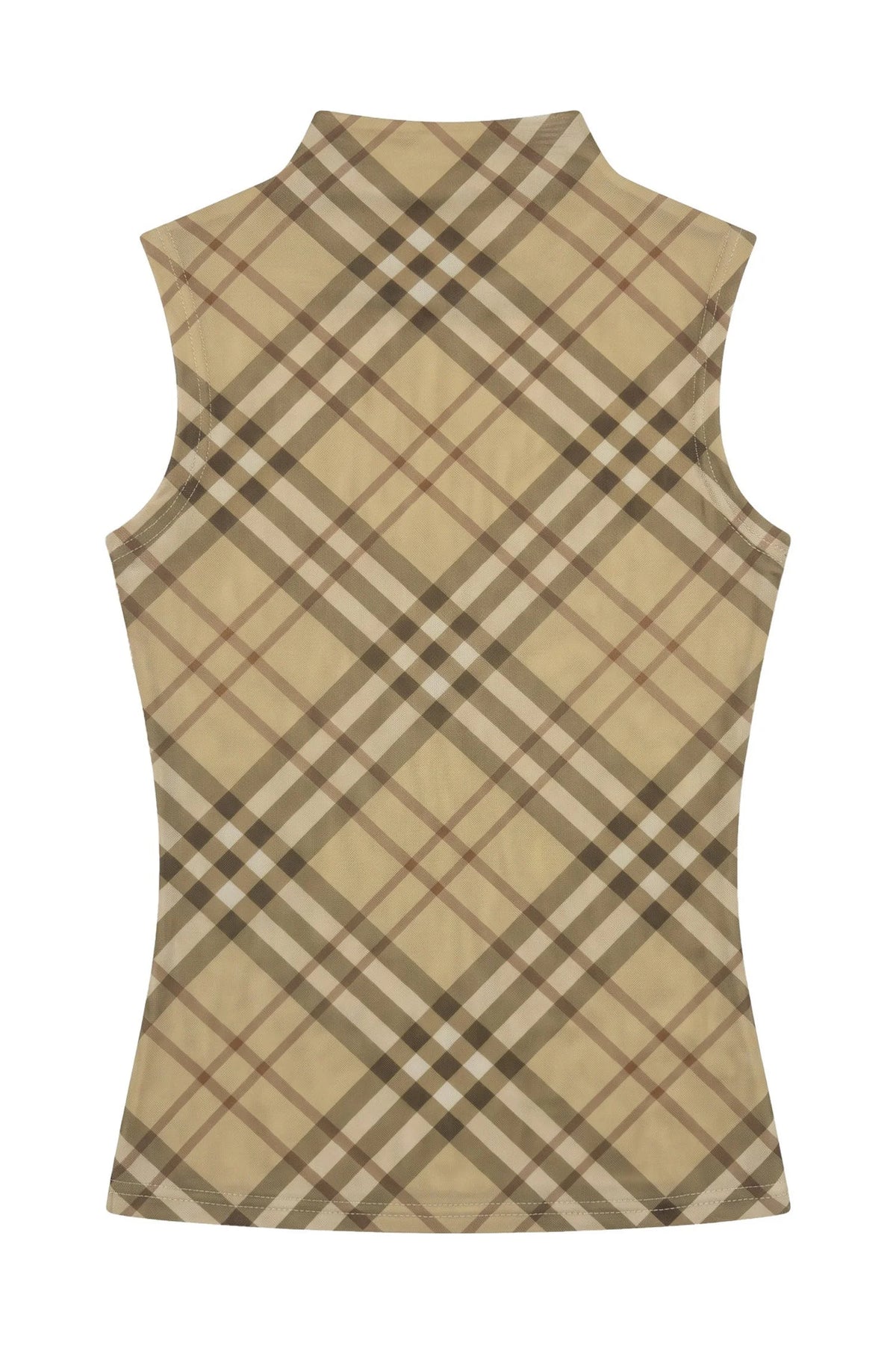 Plaid Mesh Vest and Midi Skirt Set-Up