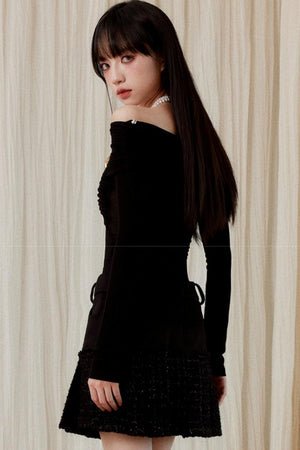 Plaid Metal Chain A-Line Skirt