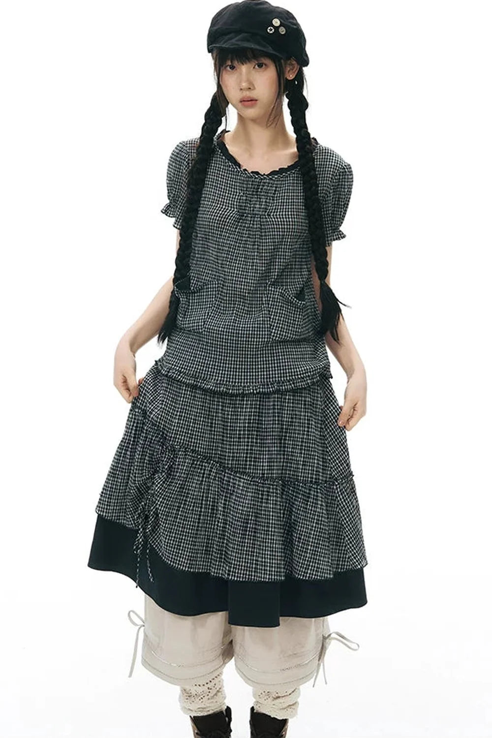 Plaid Multi-Layer Cake Skirt