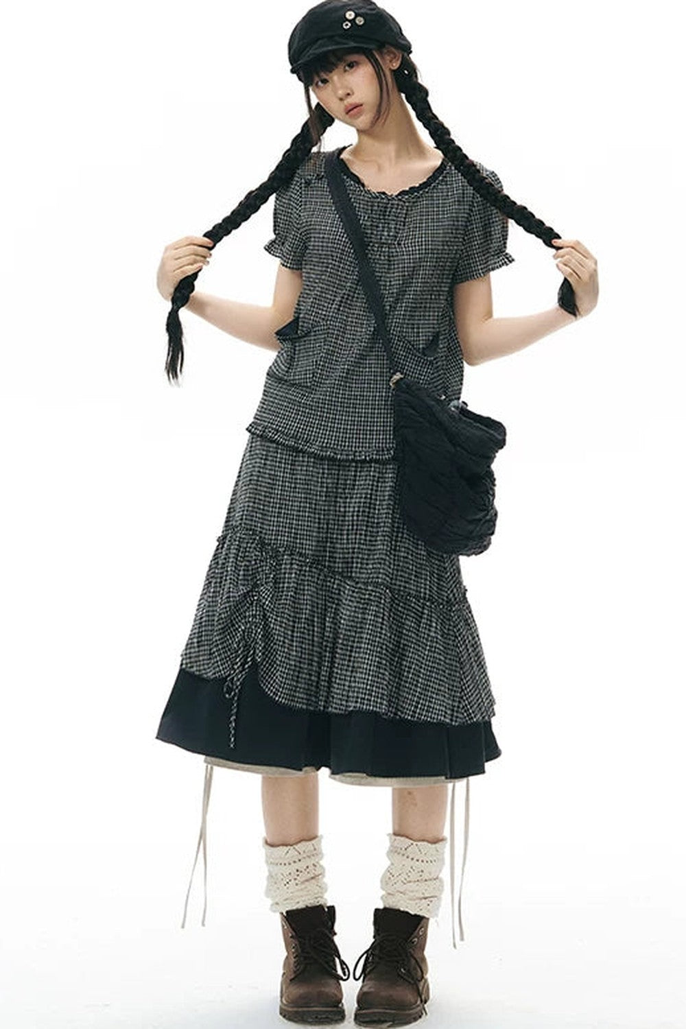 Plaid Multi-Layer Cake Skirt