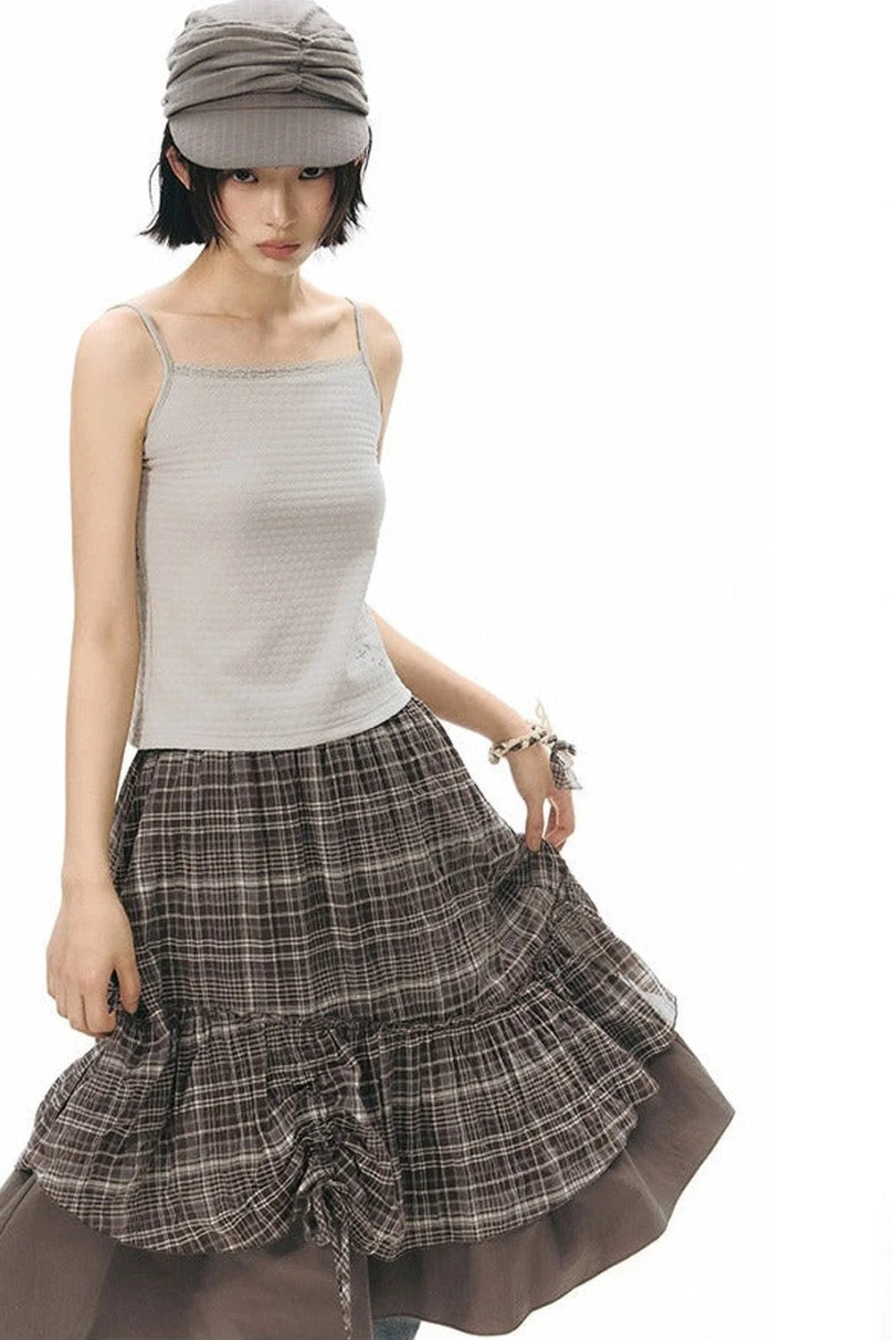 Plaid Multi-Layer Cake Skirt