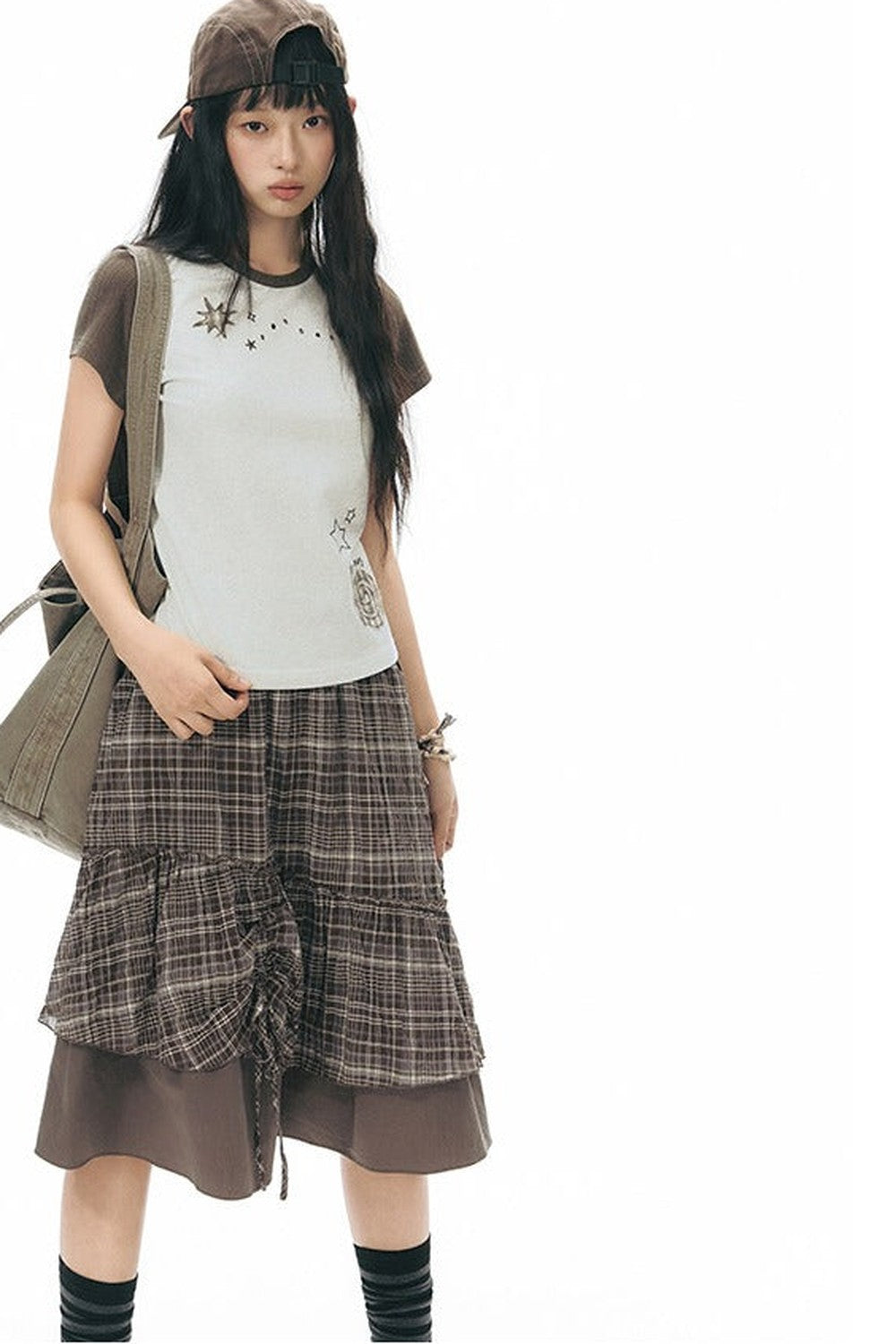 Plaid Multi-Layer Cake Skirt
