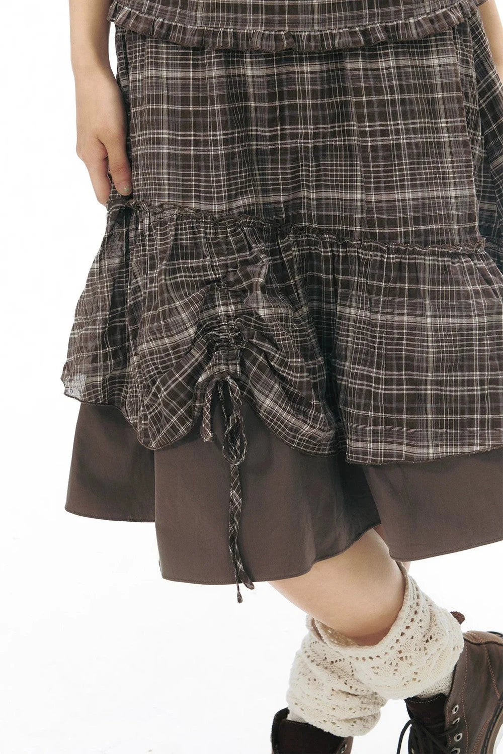 Plaid Multi-Layer Cake Skirt