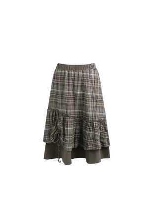 Plaid Multi-Layer Cake Skirt